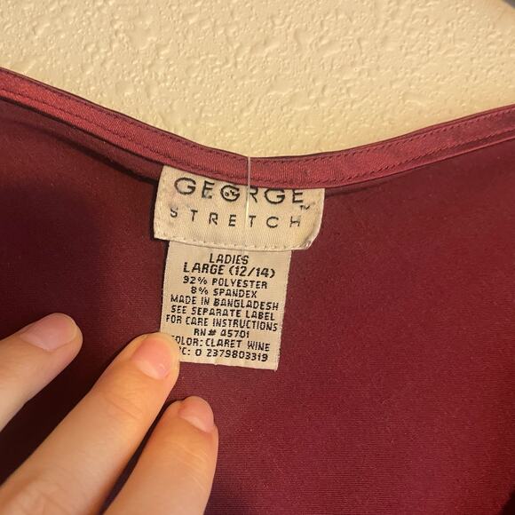 Romantic Deep Rose Satin Lace 90s Blouse - Picture 4 of 7